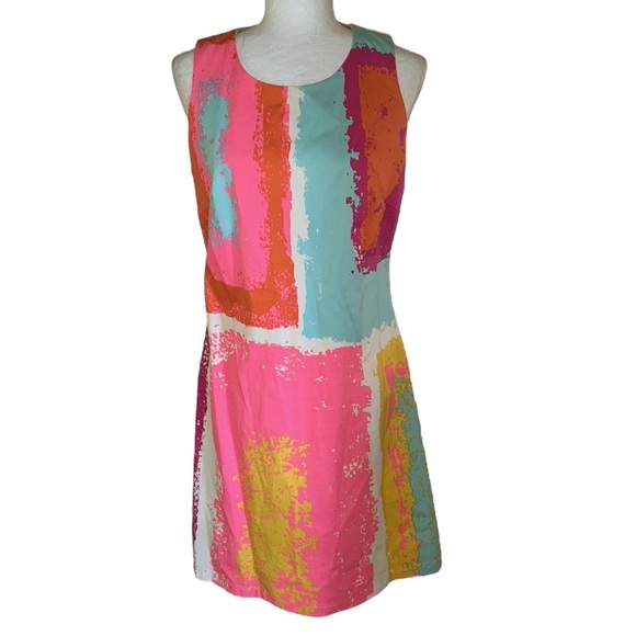 JB by Julie Brown Abstract Print Sleeveless Mini Shift  Slip Dress - 6 - Picture 13 of 13